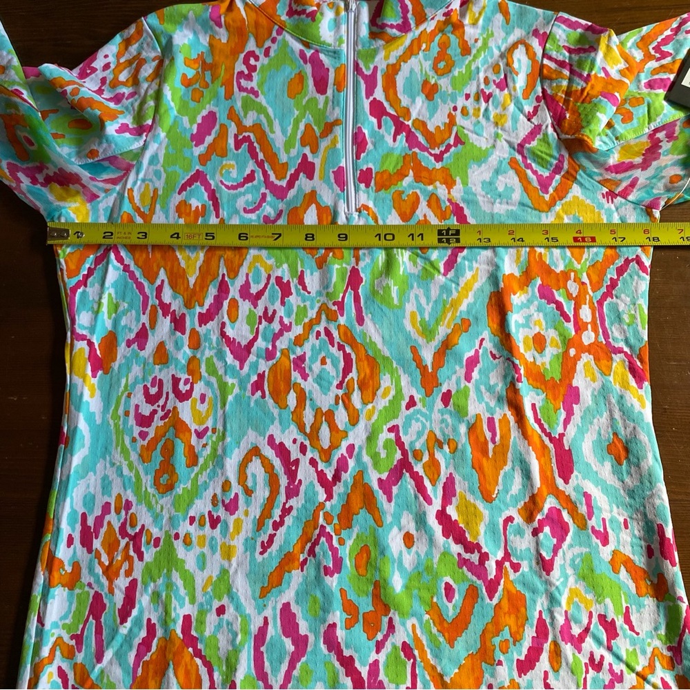 NWT IBKUL Women’s Tillie Seafoam Multi Mock Neck Long Sleeve Top Golf UPF SMALL - Picture 10 of 13